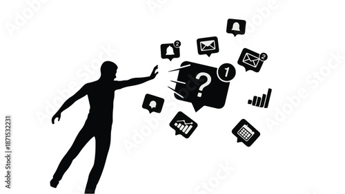 A man showing different social media icons