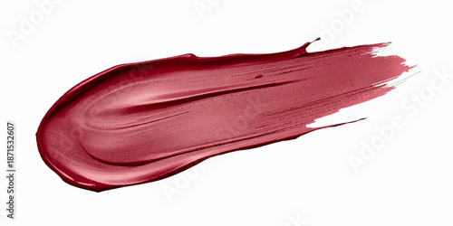 Luxury Raspberry Lipstick Smear with Creamy Texture on White