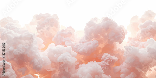 Ethereal Sunrise Clouds Panorama in Soft Pastel Hues