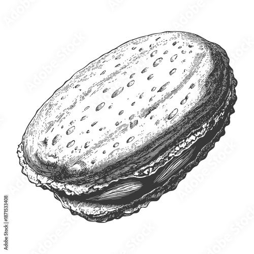 A Delicious Single Chocolate Macaron Pastry