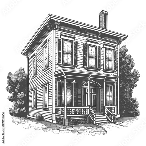 A Classic Victorian Style House with a Porch