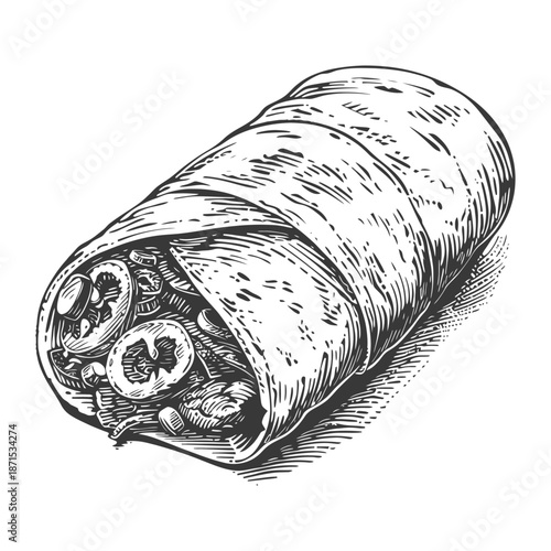 Delicious Burrito Filled With Savory Ingredients