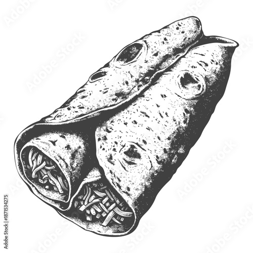 A Detailed Illustration Of A Delicious Burrito