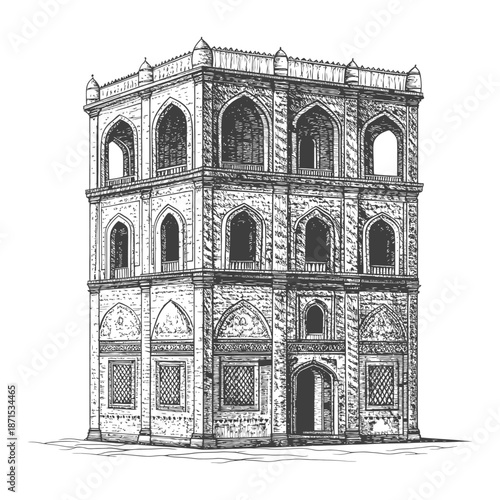 Intricate Architectural Design of a Multi Story Building