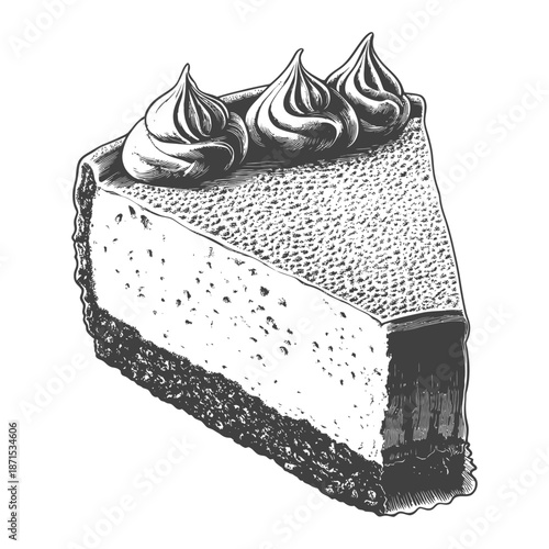 Delicious Creamy Cheesecake Slice Drawing