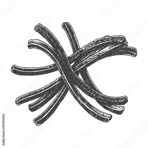 A stylized illustration of several cinnamon sticks