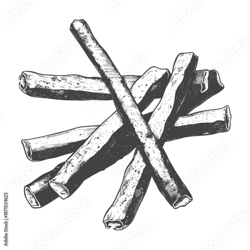 A Detailed Illustration of Crispy Breadsticks