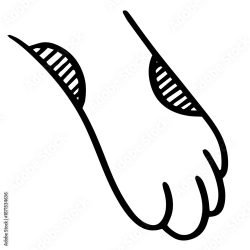 Hand Drawn Cat Paw Doodle Illustration in Cute Sketch Style for Pet Shop Branding and Animal Design
