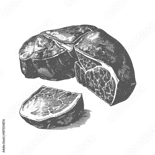 A Detailed Illustration Of A Raw Beef Steak