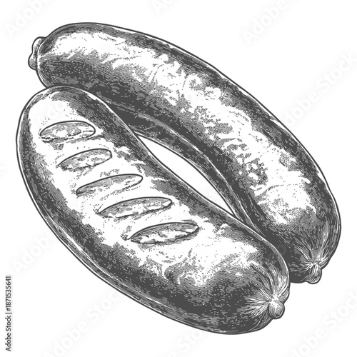 Two Delicious Grilled Sausages Ready To Eat