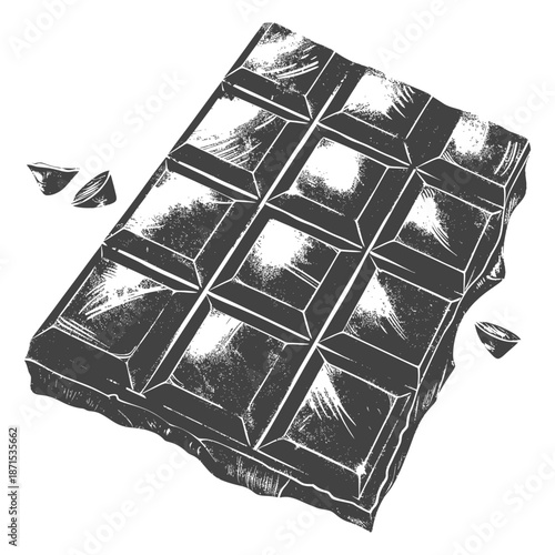 A Broken Chocolate Bar With Pieces Scattered Nearby