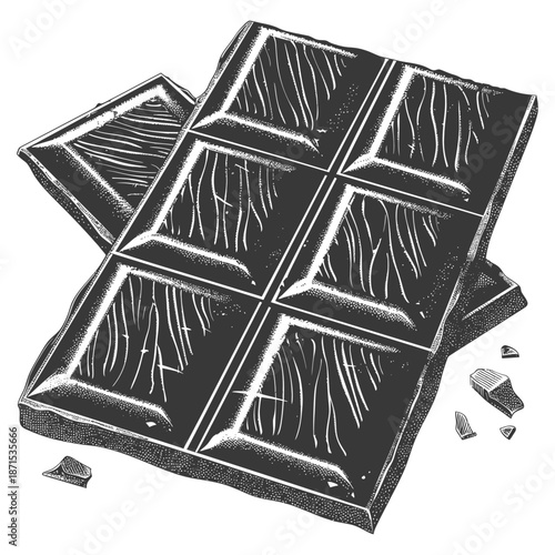 Delicious Dark Chocolate Bar Broken Into Pieces