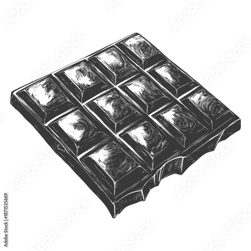 A Delicious Block Of Chocolate Is Shown