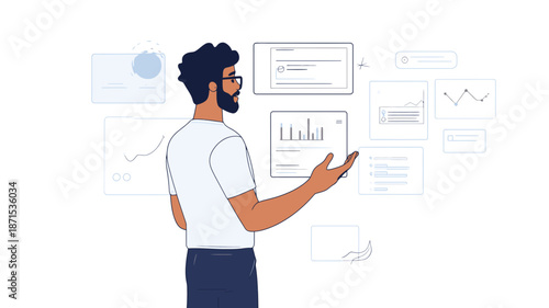 Man Analyzing Data on Mobile Device 1.