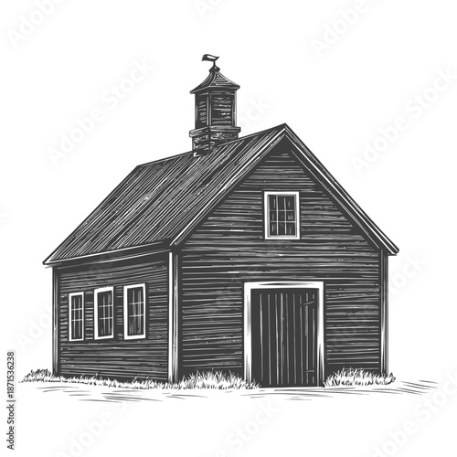 A Rustic Wooden Barn with a Weathervane