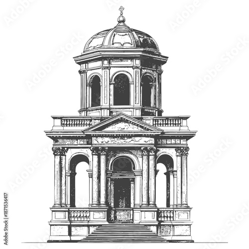 Elegant Classical Structure With Dome And Columns