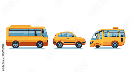 School Bus and Vehicles in Yellow.