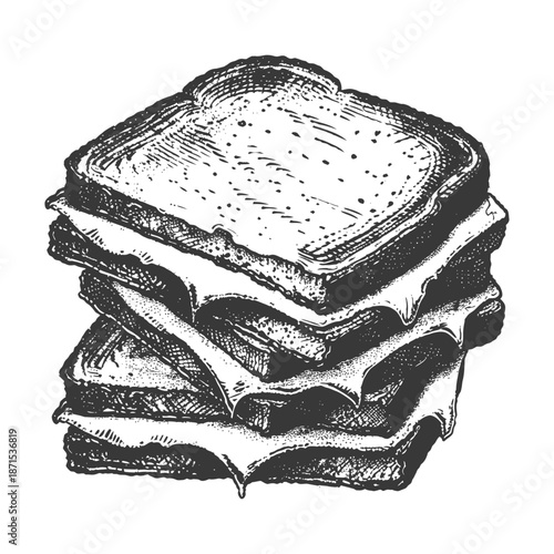 Delicious Grilled Cheese Sandwich Illustration