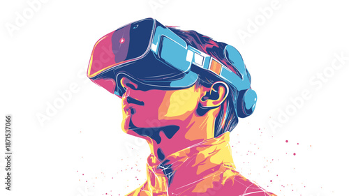 Woman Wearing Virtual Reality Headset Closeup 1.