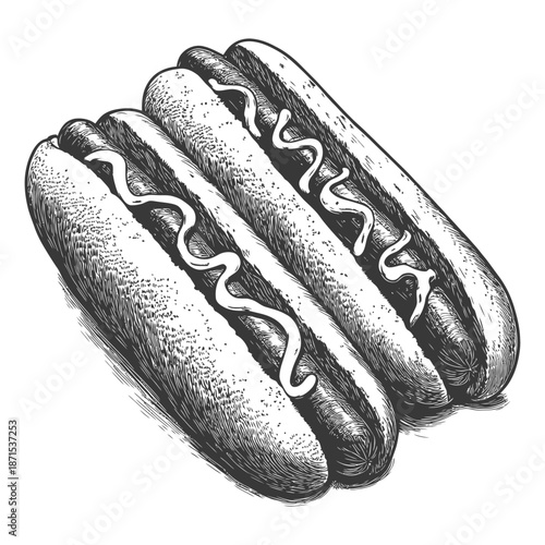 Delicious Hot Dogs with Mustard Ready to Eat