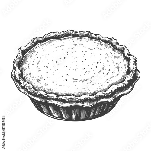 A Hand Drawn Illustration Of A Delicious Tart