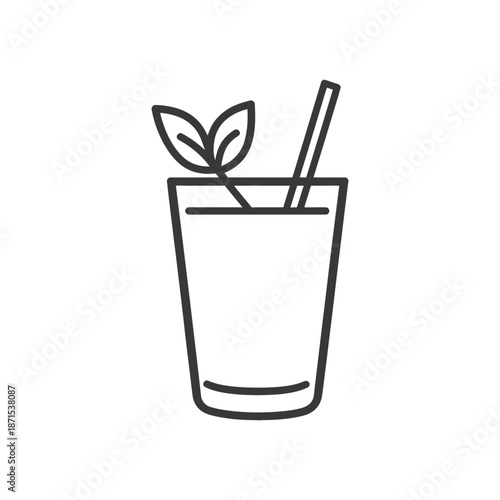 A Glass of Refreshing Beverage With Mint Garnish