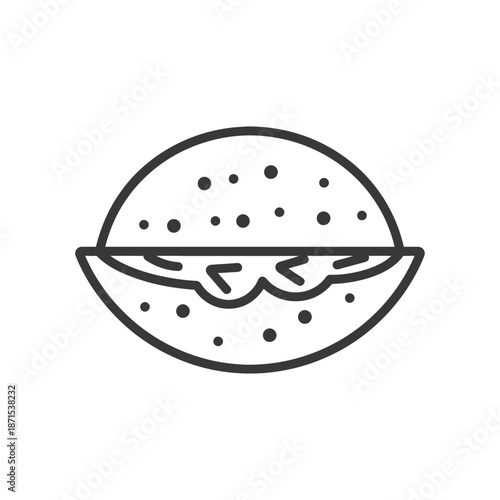 Simple Line Drawing Of A Burger Sandwich