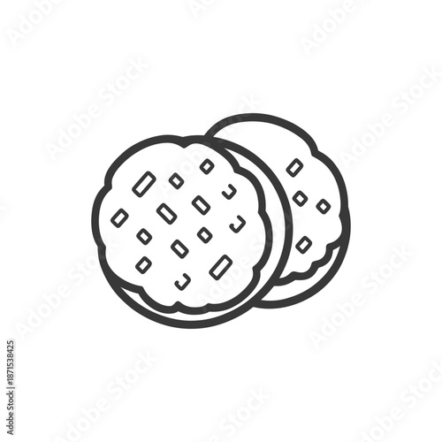 Two Delicious Chocolate Chip Cookies Stacked Together