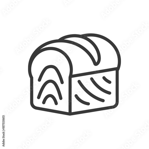 A Simple Line Drawing Of A Loaf Of Bread
