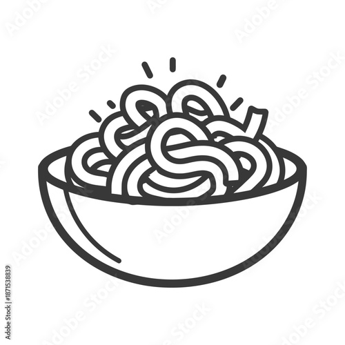 A Bowl of Noodles A Simple Line Drawing