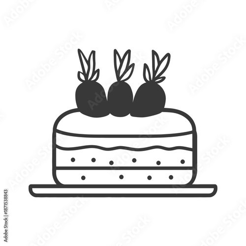 Layered Carrot Cake Dessert Served On Plate