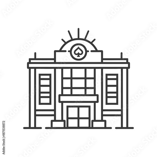 A Line Art Drawing Of A Casino Building