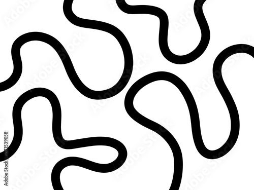 Abstract background with black wavy lines