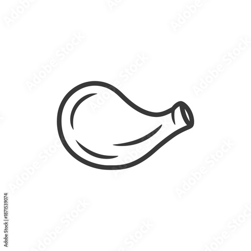 Line drawing of a single chicken drumstick