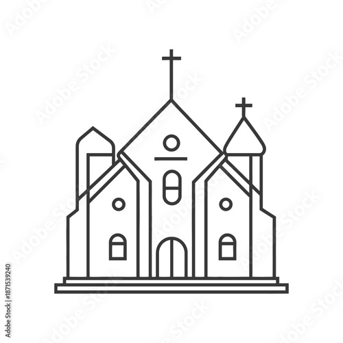 Simple Line Drawing Of A Church Building