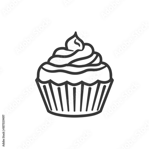 Delicious Cupcake with Swirled Frosting Design
