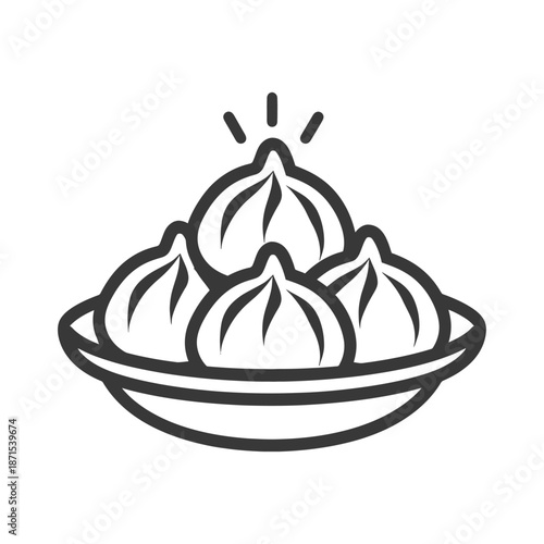 Steamed buns served on a plate a delicious meal