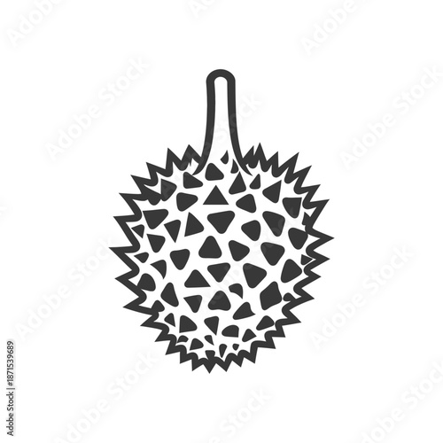 A simple line drawing of a durian fruit
