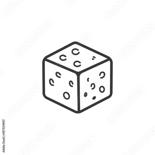 Isometric Illustration Of A Six Sided Dice