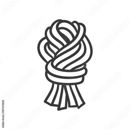 A Simple Line Drawing Of A Bundle Of Pasta