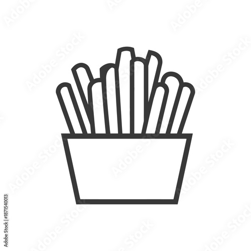 French Fries In A Simple Paper Container