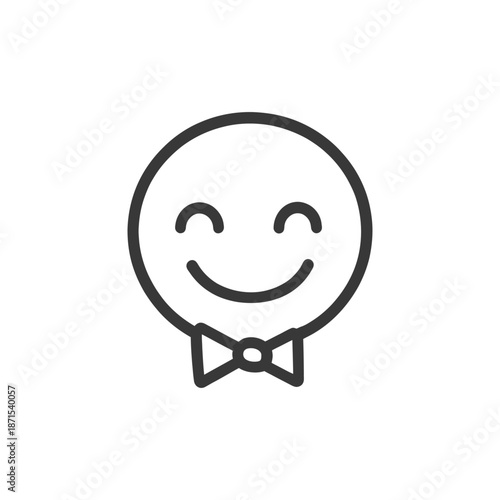 Happy Smiling Face Wearing a Bow Tie