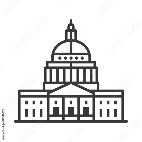 Government Building Architectural Line Art Design