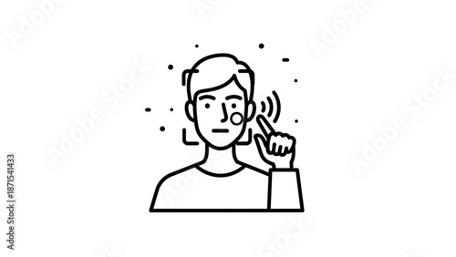 Man Listening to Music on Headphones.