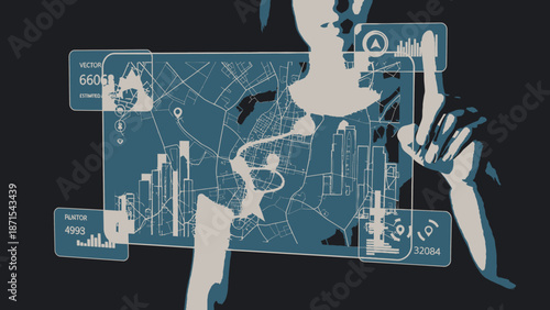 Person Interacting with Digital Interface Technology.