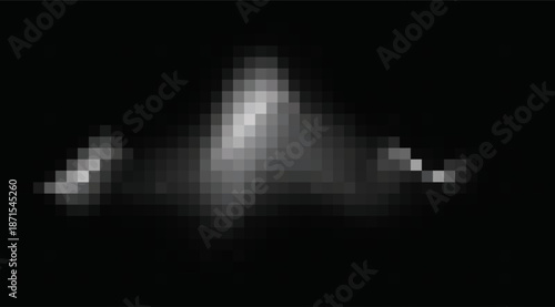 Abstract digital light with dark blue, white, gray pixelated glowing forms for futuristic data background