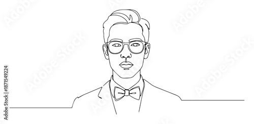 portrait of modern man with glasses and bowtie