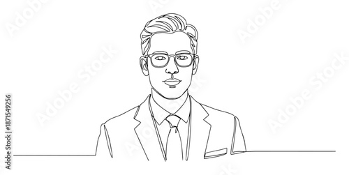 businessman in suit and glasses formal portrait