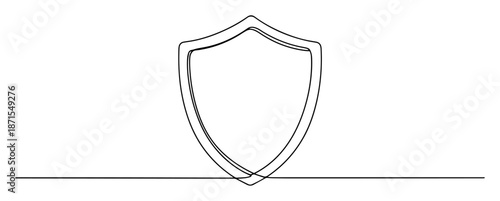 classic medieval shield simple line icon vector
