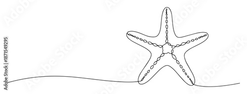 starfish resting on beach shoreline line drawing